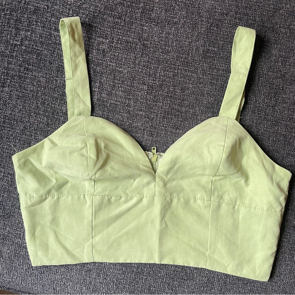 Green bra top with adjustable straps